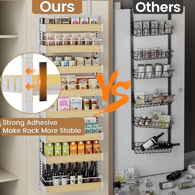 POKIPO 8 Tier Over The Door Pantry Organizer, 2 IN 1 Wall Mount or Hanging - Image 6
