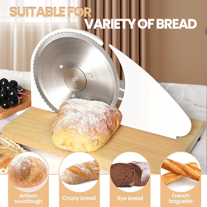 Brvclon Manual Bread Slicer Adjustable Thickness, Hand Crank Bread Slicer - Image 6