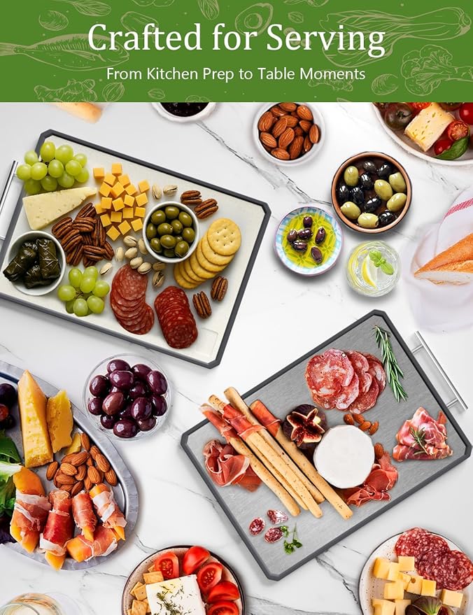 Titanium Cutting Boards for Kitchen, 2 in 1 Non Toxic Cutting Board, Food-Grade - Image 7
