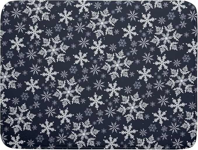 Christmas Dish Drying Mat for Kitchen Counter 24x18 Inch Xmas Snowflake Drying by Trongr