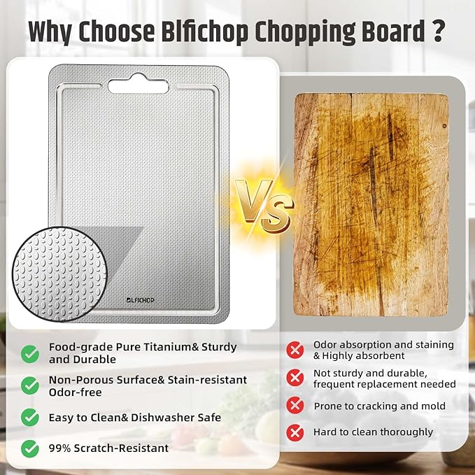 3-Piece Titanium Cutting Board for Kitchen, Double-Sided Scratch-Resistant - Image 5