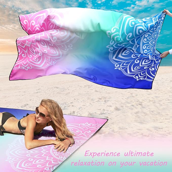 HIHOHO Beach Blanket Waterproof Sandproof Extra Large Beach Mat 79" X - Image 3