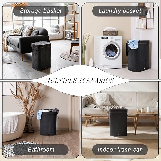 2 Pack 21 Gallon Bamboo Slim Trash Can - Image 7