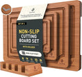 Bamboo Cutting Board Set Non Slip Feet by Socisen