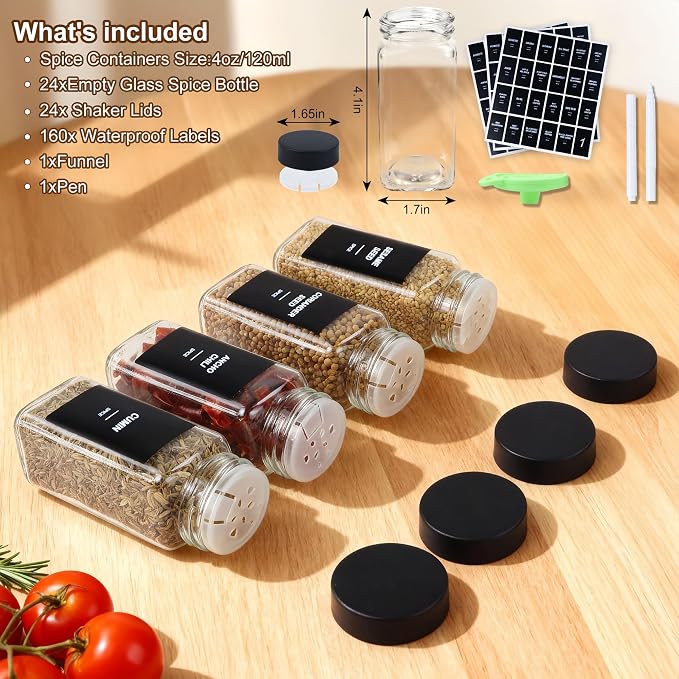 24Pcs Spice Jars Containers - Image 5