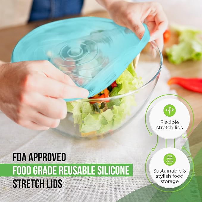 Reusable Silicone Stretch Lids for Food Storage in Fridge - Image 4