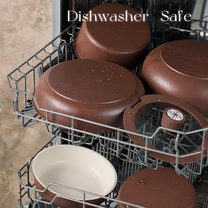 CAROTE 19Pcs Ceramic Cookware Set, Pots and Pans Set Non stick, Non Toxic - Image 6