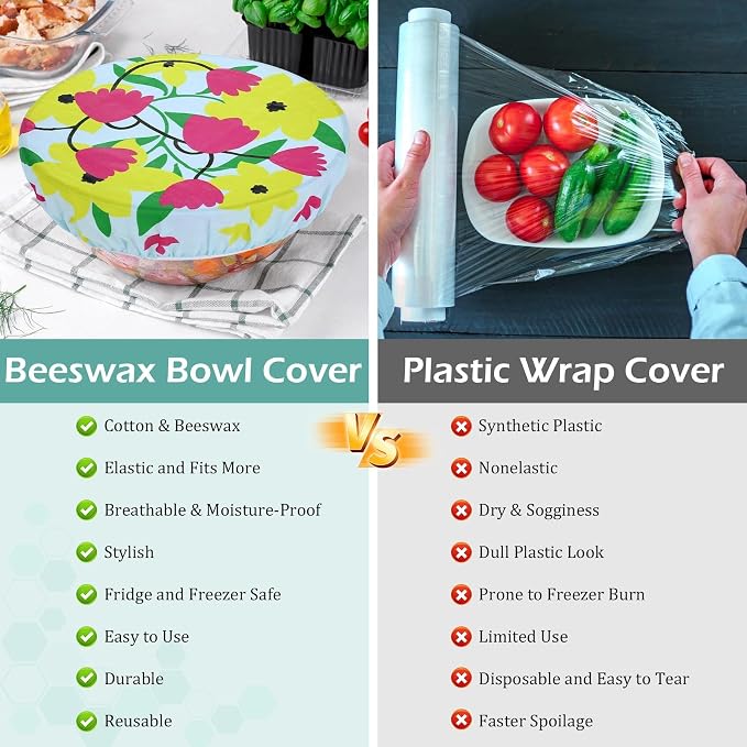 2 Large Reusable Beeswax Bowl Covers - Image 8