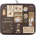 Brown Coffee Dish Drying Mat 16x18 Inch Coffee Cup Espresso Machine Pad by Giwawa