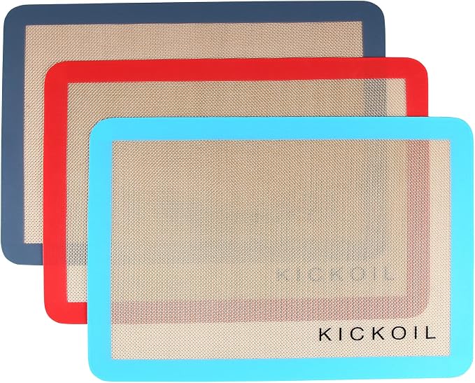 Silicone Baking Mat Set of 3 Non-Stick Baking Sheet by KICKOIL