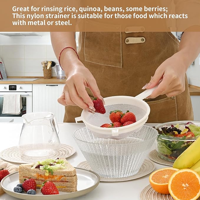 Kefir Strainer Set, 3-Size Plastic Non-Metal Sieve - Image 6