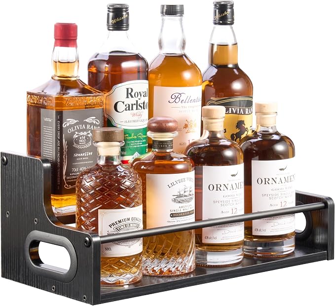 YQBRAO 2-Tier Liquor Bottle Display Shelf, Coffee Syrup Rack Organizer by Unknown