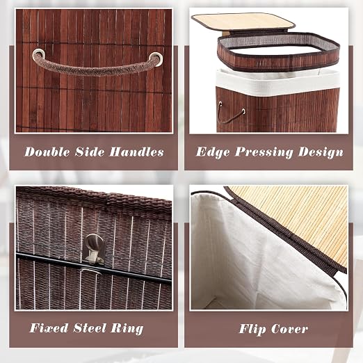 1 Pack 21 Gallon Bamboo Slim Trash Can - Image 6