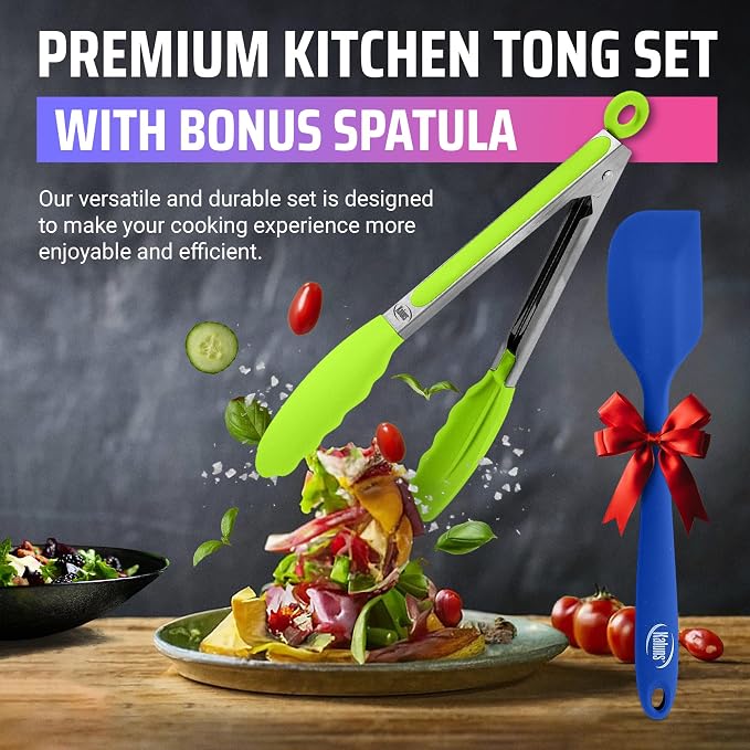 Kaluns Kitchen Tongs for Cooking Grilling Set of 4, BBQ Grill Tongs - Image 7