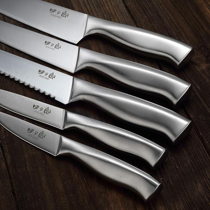 Knife Set, 8 Piece German Stainless Steel Hollow Handle Manual Knife Sharpener - Image 8