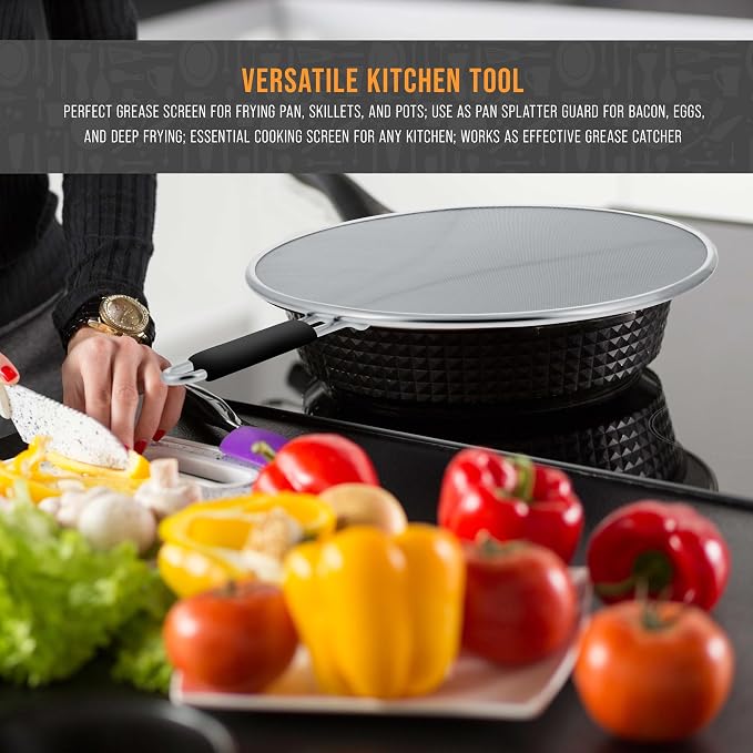 U.S. Kitchen Supply 3-Piece Stainless Steel Splatter Guard Set Fine Mesh Cover - Image 6