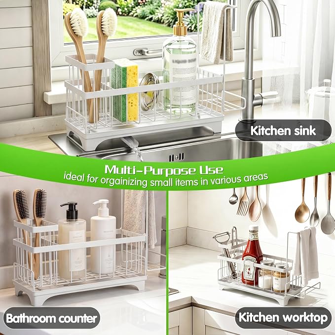 VOOWO Sponge Holder for Kitchen Sink, Compact Sink Caddy - Image 7