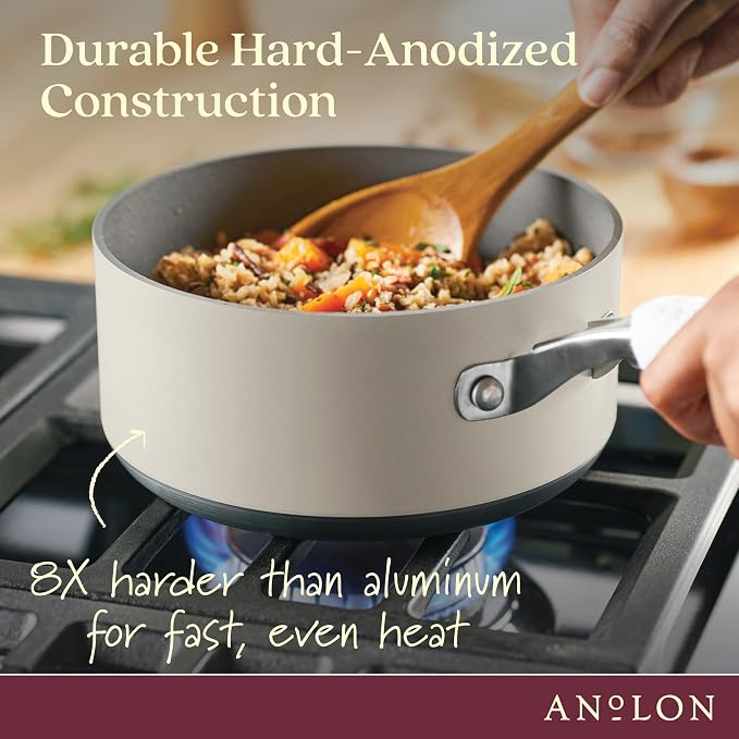 Anolon Achieve Hard Anodized Nonstick Cookware Pots and Pans Set, 9 Piece - Image 6
