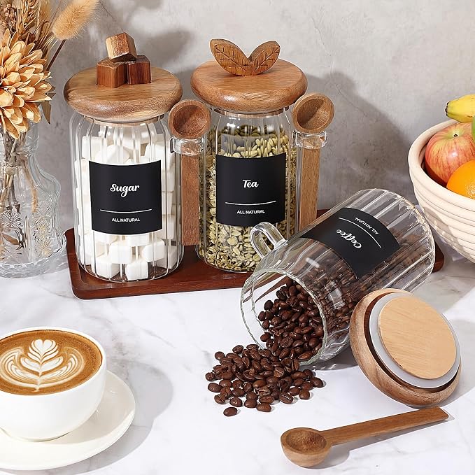 Suclain 3 Pcs Glass Coffee Container - Image 5