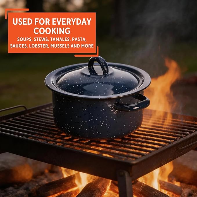 IMUSA USA C20666-1062810W Speckled Enamel Stock Pot - Image 6