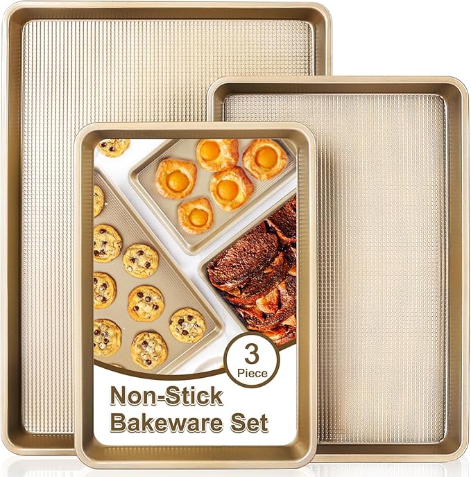 Baking Sheet Pan Set of 3 | Nonstick Cookie Sheets by Unknown