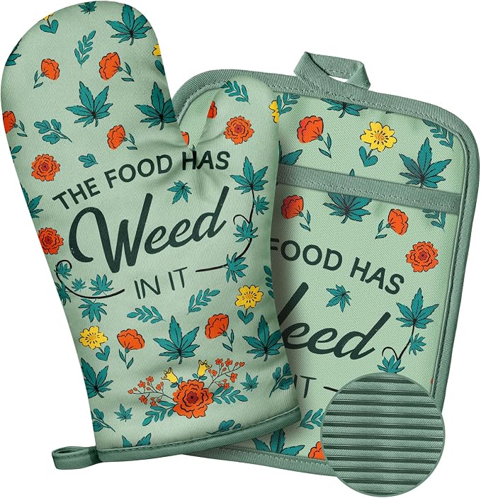 Slohif Funny Oven Mitts and Pot Holder by Slohif