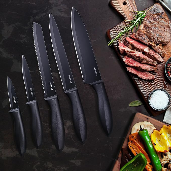 RAXCO Knife Set with Block, 10-Piece Kitchen Knives Stainless Steel, - Image 6