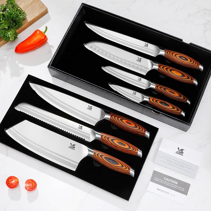 MSY BIGSUNNY 7-PCS Kitchen Knife Set, German Stainless Steel - Image 9