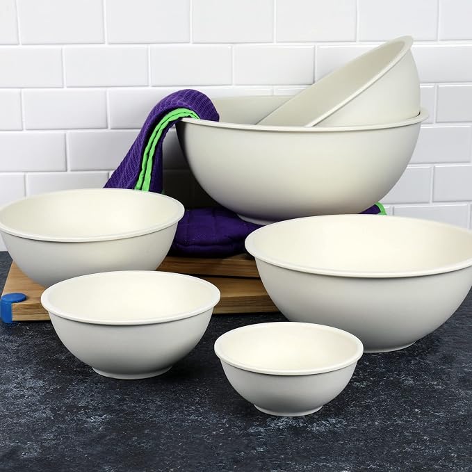 Chef Craft Eco Bamboo Fiber Mixing Bowl Set, 6 Piece Set - Image 3