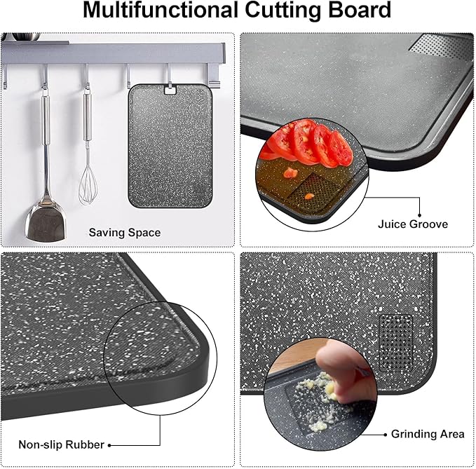 Plastic Cutting Board Dishwasher Safe, 2 Cutting Boards Large Cutting Board - Image 2
