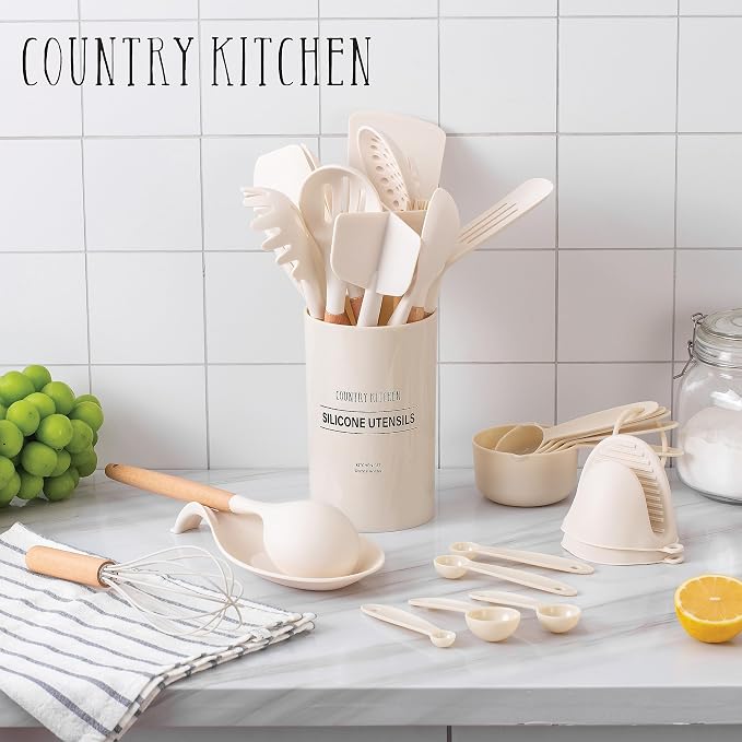 Country Kitchen Non Stick Silicone Utensil Set - Image 5
