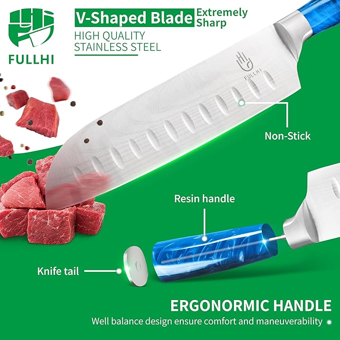 FULLHI 15pcs Japanese Knife Set - Image 3