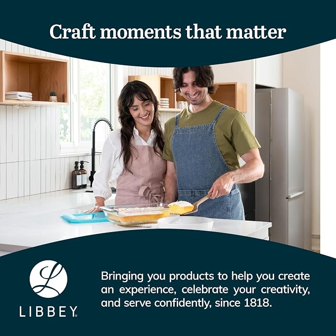 Libbey Baker’s Premium 2 Piece Glass Baking Dish Set, Stackable Casserole Dish - Image 6