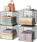 4-Tier Stackable Closet Organizers and Storage Basket, Shelves by Hencawima