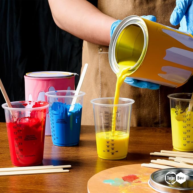 Turbo Bee Plastic Measuring Cups 8OZ, 200 PACK Disposable Mixing Cups - Image 2