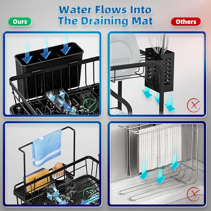 Dish Drying Rack, Stainless Steel-Dish Rack, Dish Racks - Image 4