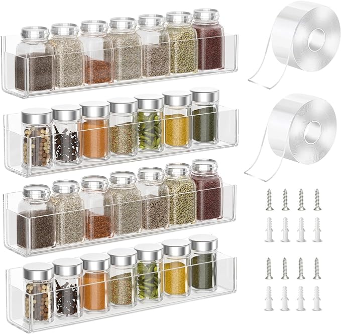 PMMASTO Adhesive Acrylic Spice Rack Organizer - Image 7