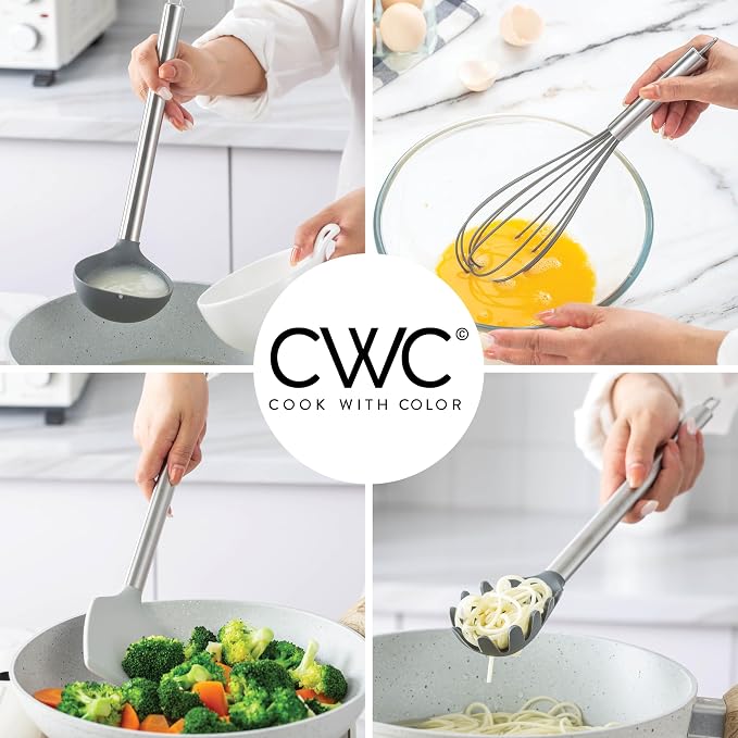 COOK WITH COLOR Silicone Cooking Utensils, Kitchen Utensil Set, Cooking Utensils - Image 5