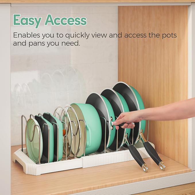 Pots and Pans Organizer for under Cabinet, Pan Pot Organizers inside Cabinet - Image 7