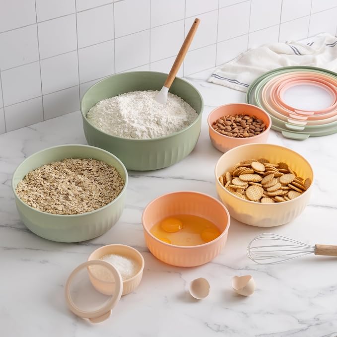COOK WITH COLOR Prep Bowls with Lids- Wide and Deep Nesting Plastic Small - Image 6