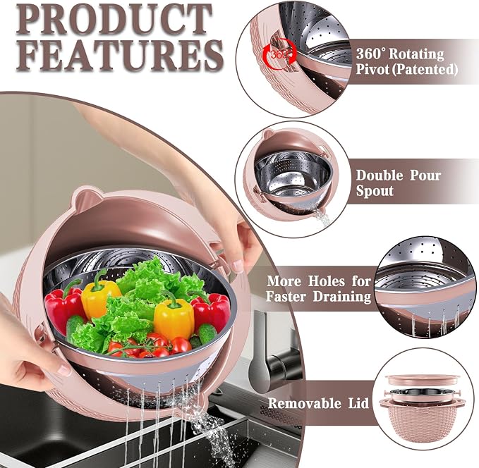 4-1 Strainer Bowl with Lid Set - Image 3