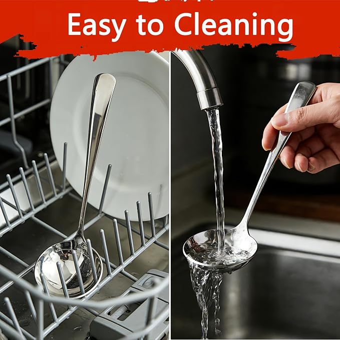 Small Ladle for Serving, 7.8 Inch 18/10 Stainless Steel Mini Gravy Ladle for - Image 5