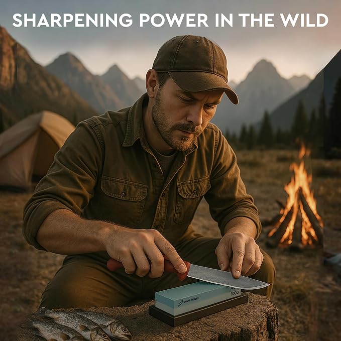 Sharp Pebble Premium Whetstone Knife Sharpening Stone 2 Side Grit 400/1000 - Image 7