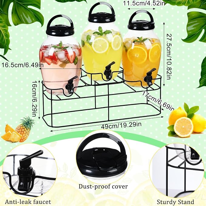 Tanlade 3 Pcs Plastic Drink Dispenser - Image 4