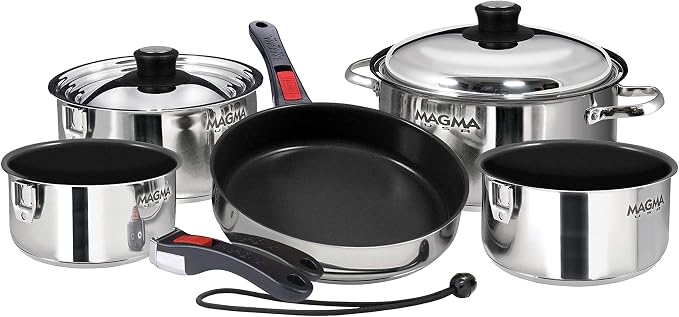 Magma 10 Piece Gourmet Nesting Stainless Steel Cookware Set by MagmaProducts