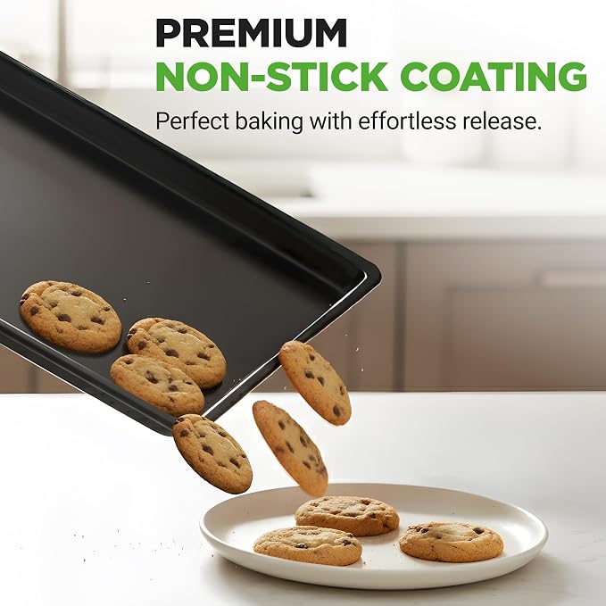 NutriChef 2-Piece XL Mega Cookie Sheet Baking Pans Set - Image 7