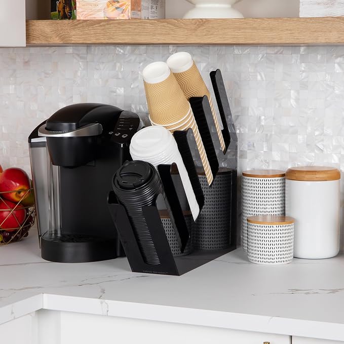 Mind Reader Cup and Lid Dispenser, Countertop Org, Coffee Bar, Beverage Cup - Image 2