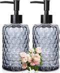 Clear Charcoal Blue Glass Soap Dispenser by Ulable