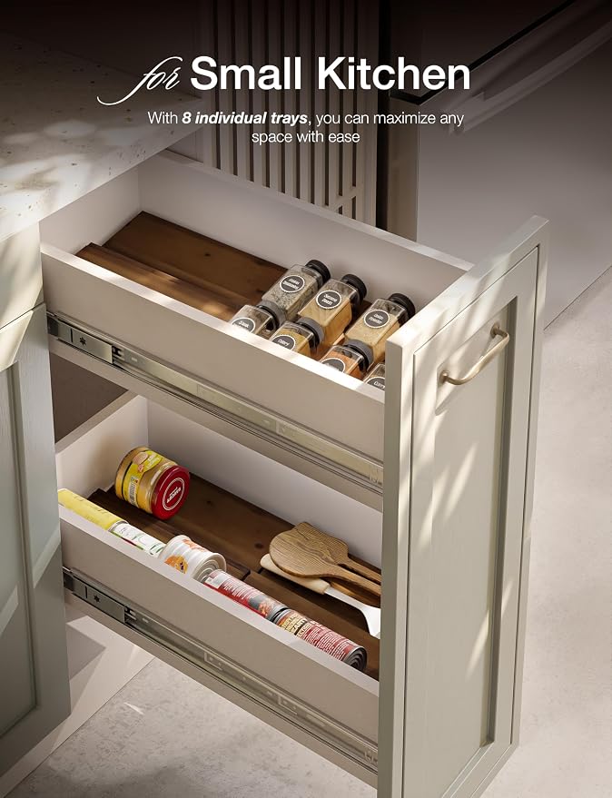 Tinamo Acacia Wooden Spice Rack Organizer - Image 6