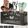 Large and Durable Wooden Kitchen Utensil Holder by Unknown